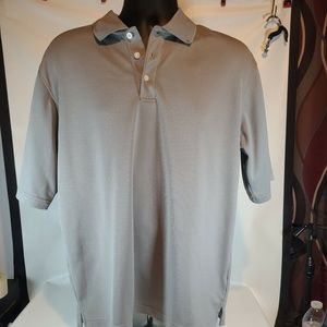 Men's PGA Tour Gray  Short Sleeve Polo Golf Shirt Size L